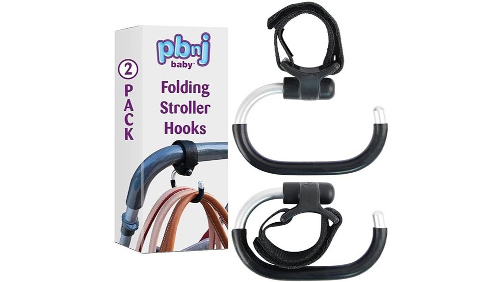 foldable stroller hook pair