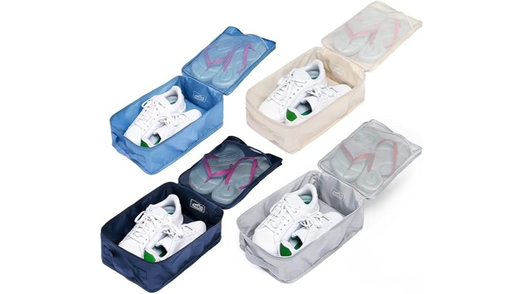 Travel Shoe Bags Keep Dirty Sneakers Odor-Free & Waterproof 14 foldable waterproof four color shoes