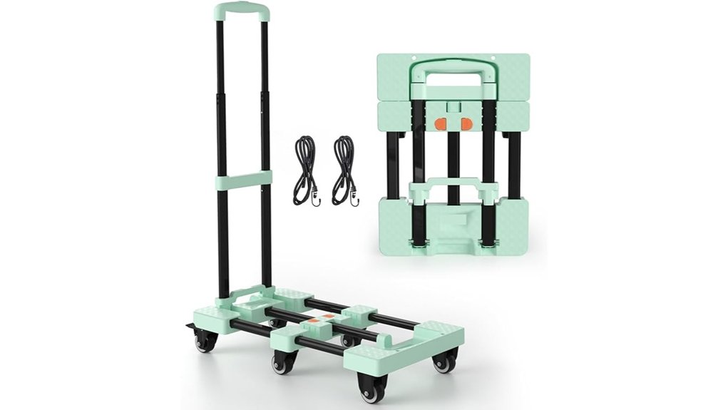 Best Fold-Flat Collapsible Luggage Carts for Heavy Bags 7 folding 6 wheel 500lb truck