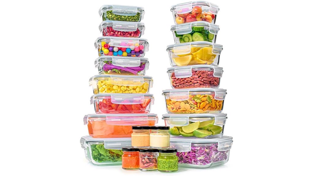 Glass Food Storage Containers Set for a Clever Kitchen 15 forty sealed glass containers