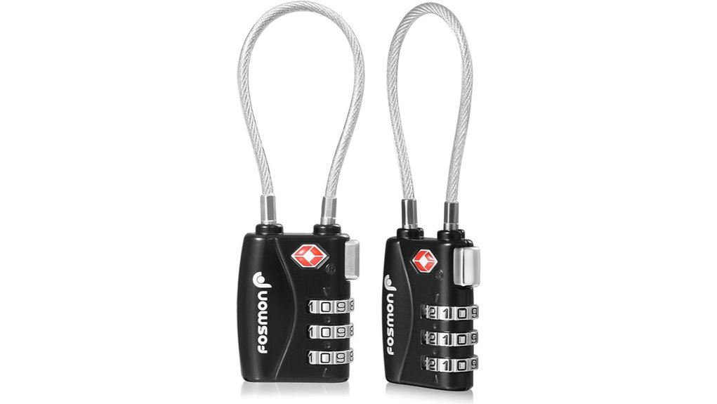 Travel‑Safe Locks (Long Shackle) Hostel Lockers Keep Bag Safe 8 fosmon 3 digit tsa locks