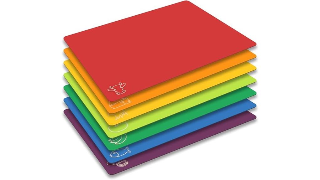 Best Cutting Board Set (Color-Coded) for Kitchen Organization 4 fotouzy rainbow cutting mats