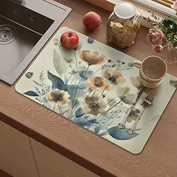 Stylish Placemat Set (Wipeable) That Keeps Dining Spaces Fresh 6 four 12x17 heat resistant placemats