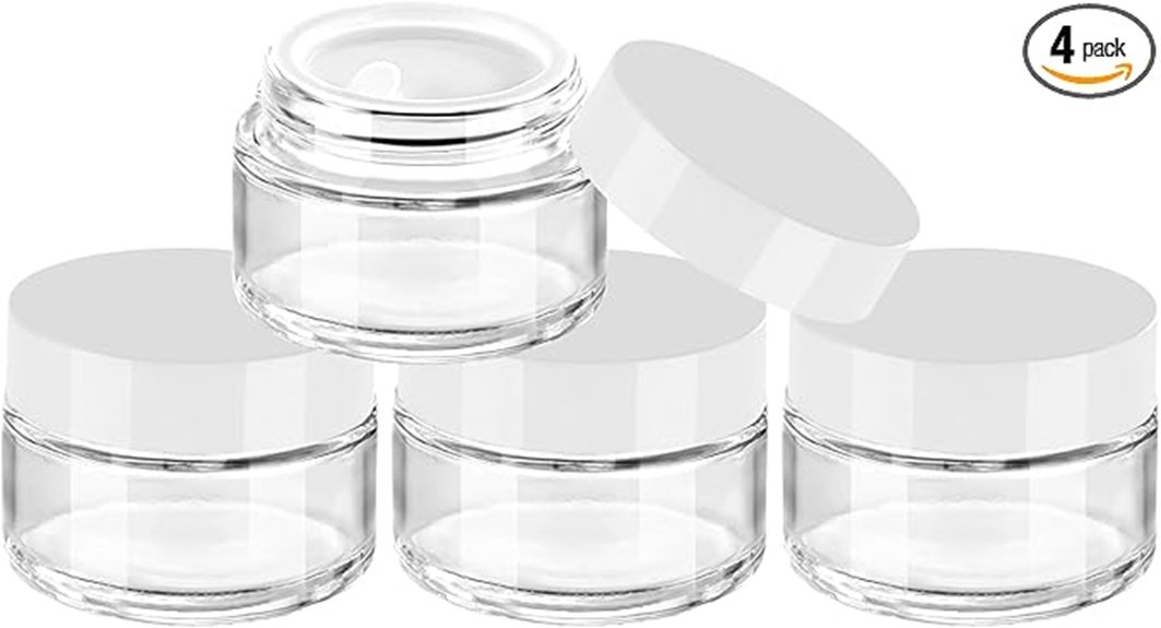 Travel Jars for Creams: Wide Mouth, Tight Seal Essentials 12 four 1oz glass jars