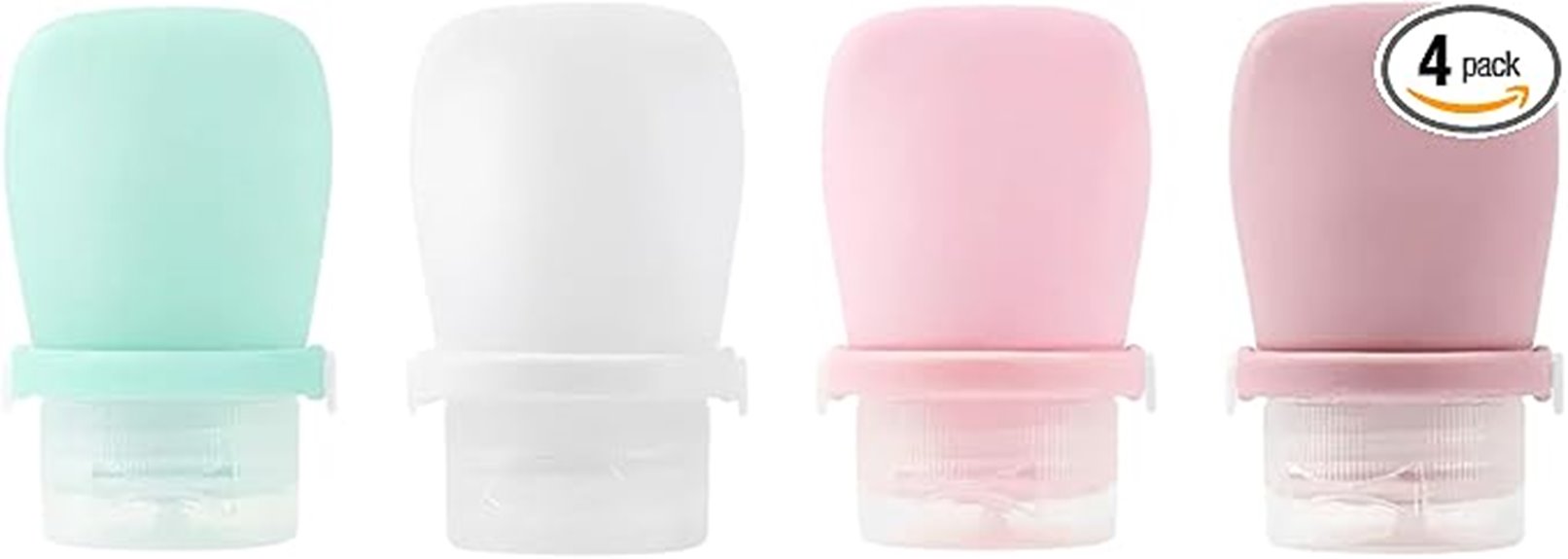 four 1oz silicone bottles