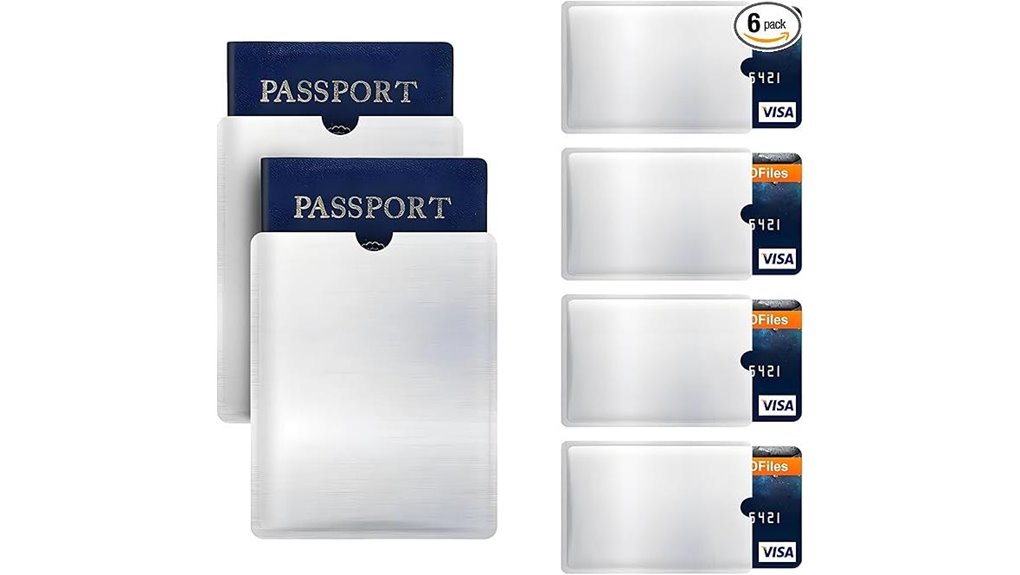 RFID-Blocking Sleeves for Passports & Cards (Thin) Safe Wallet 5 four cards two passports