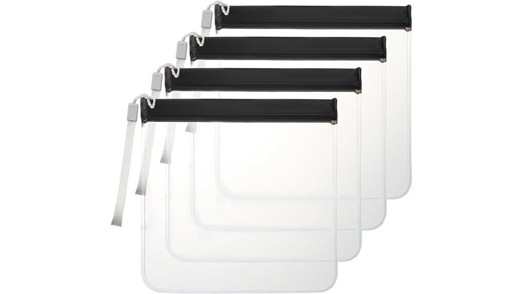 four clear tsa bags