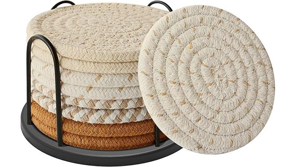 four color cotton boho coasters