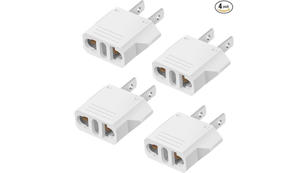 four eu us 220v 110v adapters