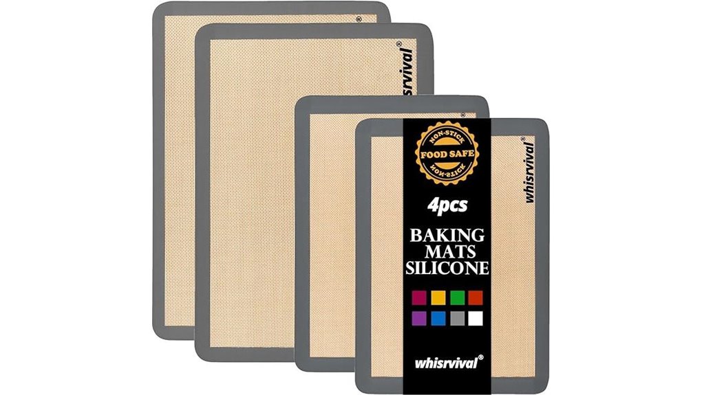 four heat resistant silicone mats