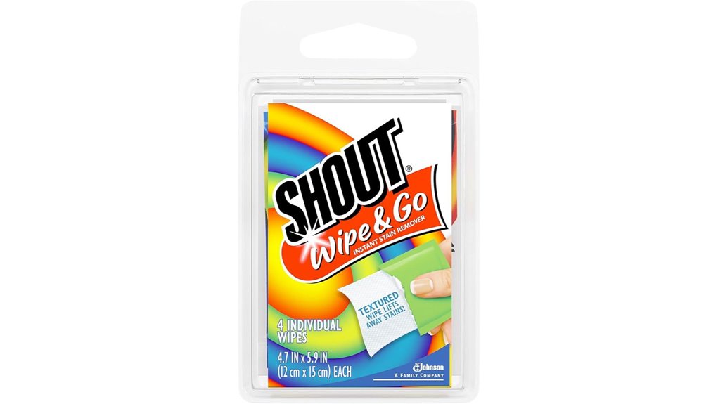 Quick-Travel Stain Remover Wipes That Zap Stains On the Go 1 four individually wrapped wipes