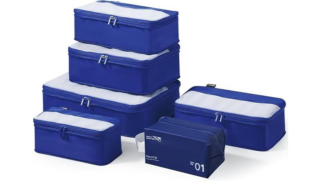 four lightweight packing cubes