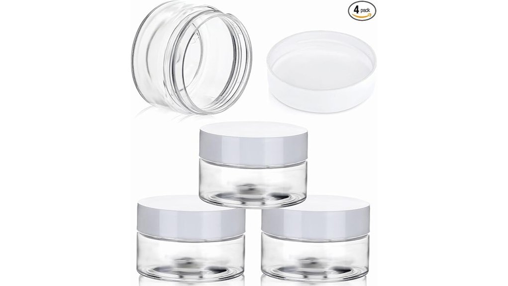 Best Leak-Proof, Wide-Mouth Travel Jars for Balms & Creams 15 four pack 1 ounce plastic jars