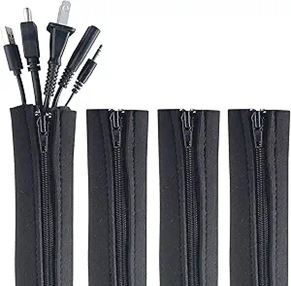 Top Cable Management Sleeves for Tech Organizers to Keep Neat 10 four pack 24x4 black sleeves