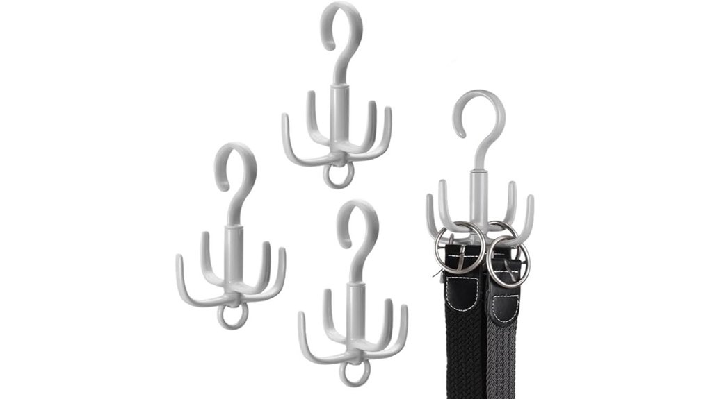 Belt Organizers That Keep Your Travel Gear Tidy 4 four pack 360 rotating hanger