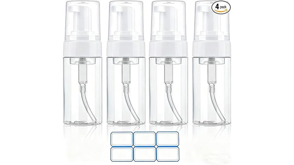 Top Clear Refillable Pump Bottles for Travel You Must Try 5 four pack 3 4 oz travel pumps