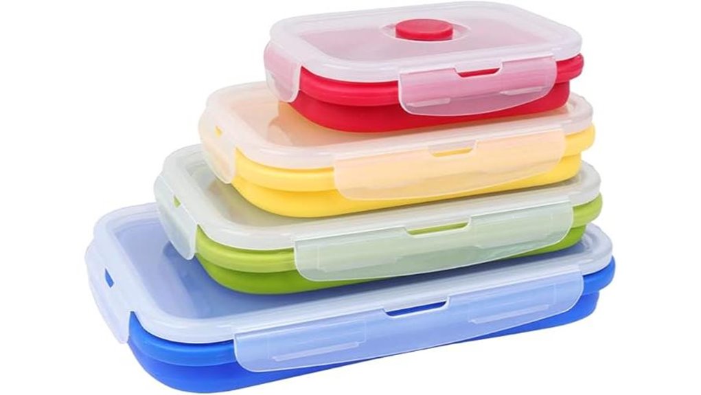 four pack collapsible silicone containers