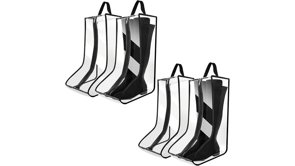 four pack dust covered boot bags
