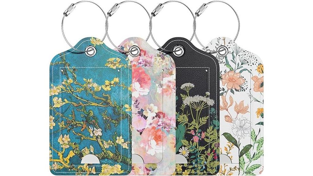 four pack pink marble tags