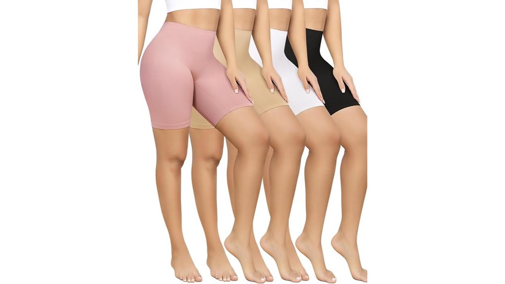four pack seamless anti chafing shorts