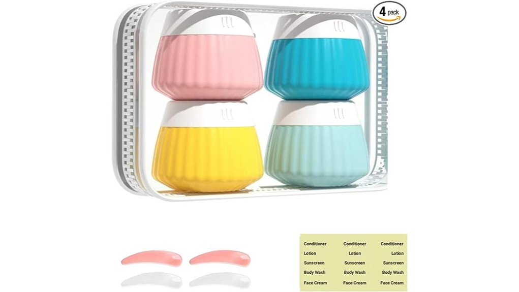 four pack silicone cream jars