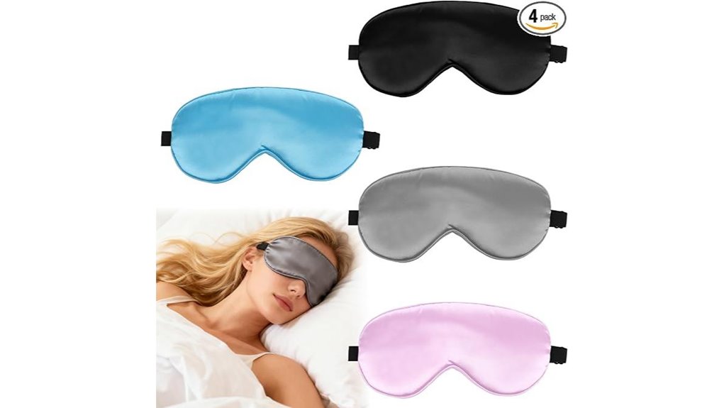 Soft, Adjustable Kids Sleep Masks for Flights Parents Need 14 four piece silk eye masks