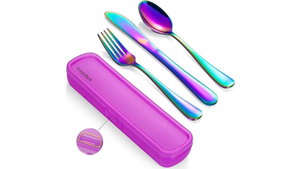 Travel Cutlery Sets with Case: Lightweight & Durable Choices 14 four piece stainless steel cutlery