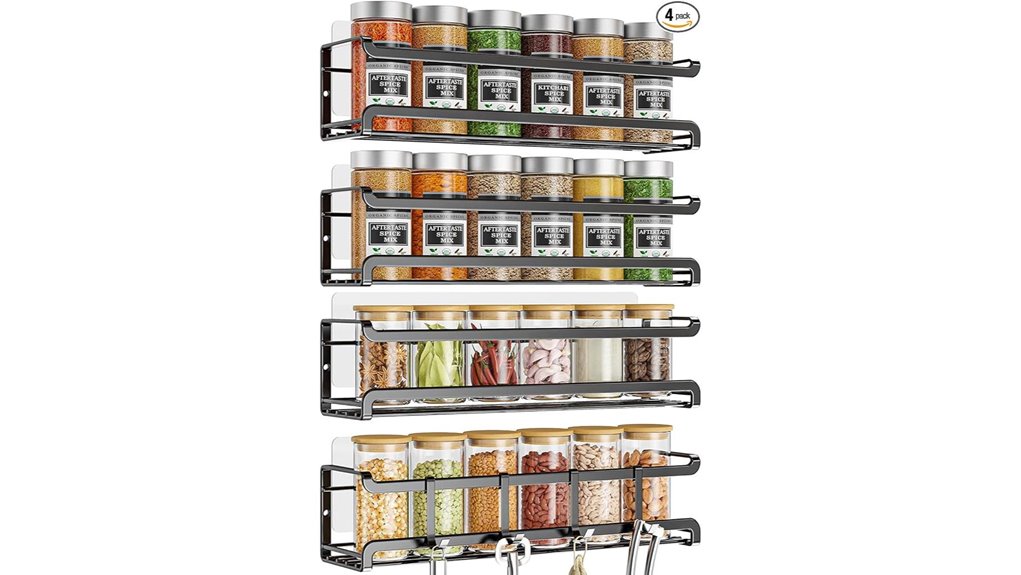 four piece wall mounted spice organizer