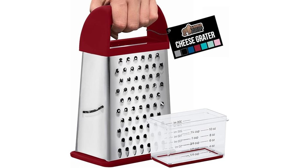 Box Grater With Container: Must-Have Tools for Every Kitchen 7 four sided gorilla cheese grater