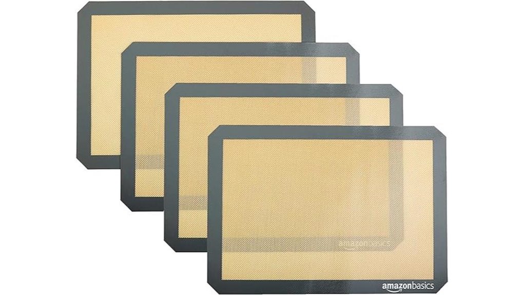 four silicone baking mats