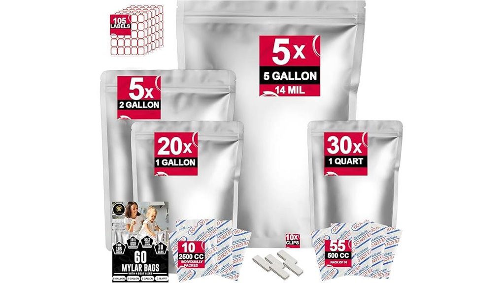 four sizes mylar 14mil