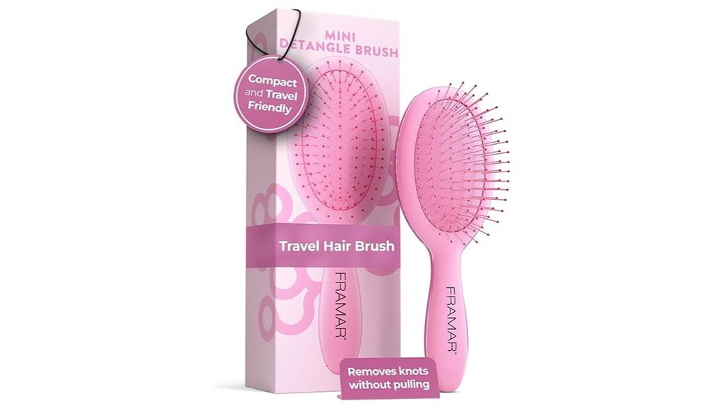 Mini Hairbrushes That Detangle Gently — No Snapping Needed 10 framar mini matte pink
