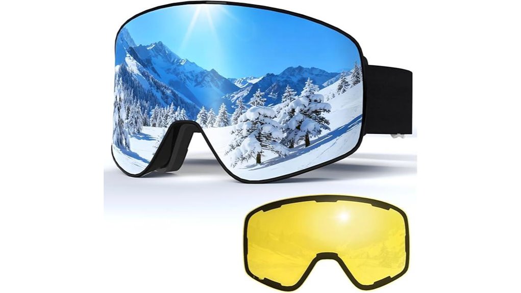 Top Ski Goggles with Interchangeable Lenses for Crystal Clarity 15 frameless magnet uv400 goggles