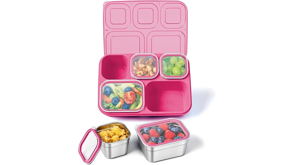 freshmage stainless 5 compartment bento