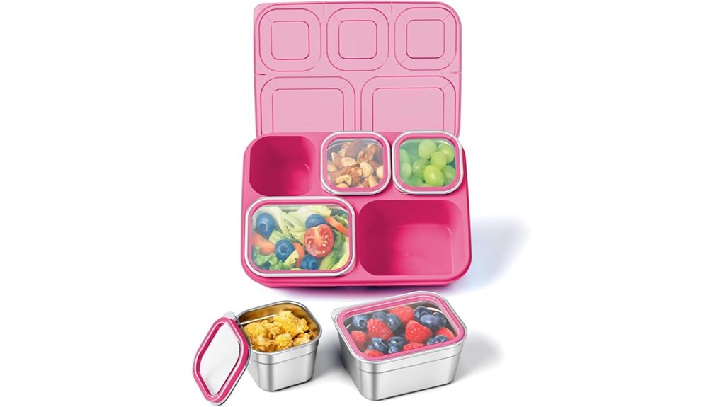 Best Bento Snack Boxes for Train Travel That Keep Food Fresh 3 freshmage stainless 5 compartment bento