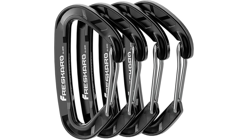 Best Carabiners for Travel: Locking vs Non‑Locking Picks 11 freskaro 15kn wiregate carabiner