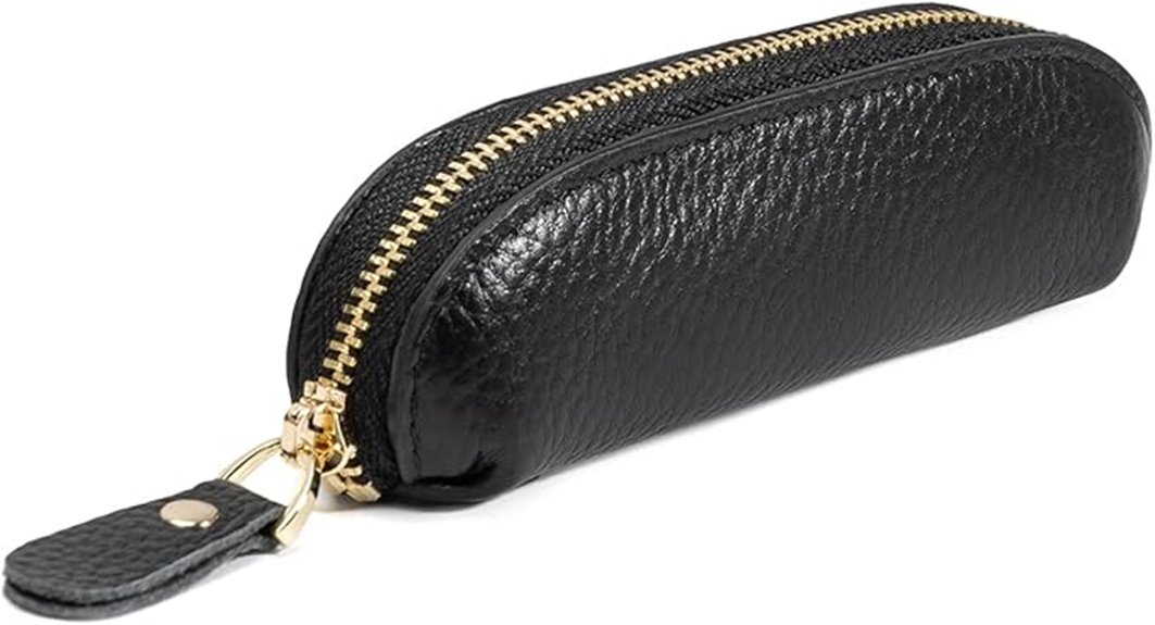 full grain leather coin pouch