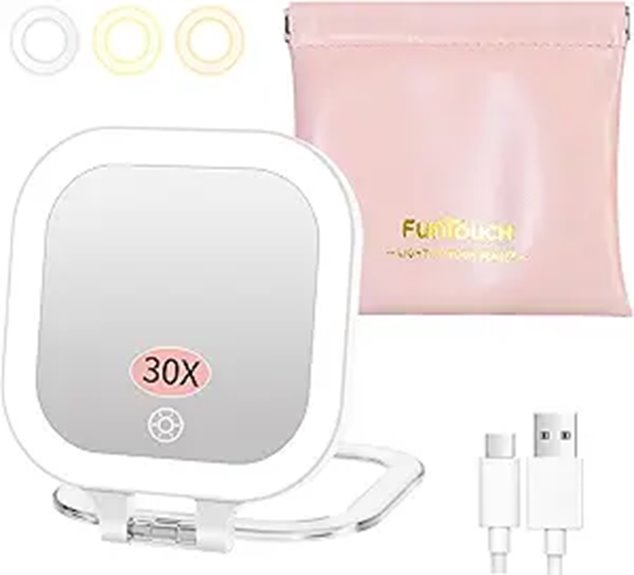 Must-Have Travel Contact Lens Mirrors: Magnify & Light Up 4 funtouch 30x rechargeable mirror
