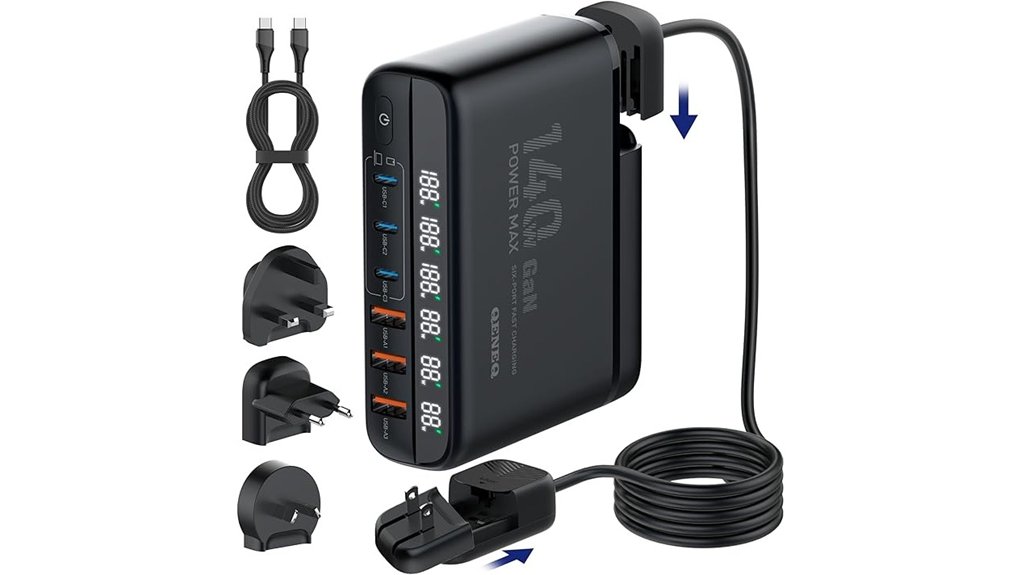 Top USB‑C GaN Chargers with EU/UK/US Plug Set (Modular) 6 gan 140w 6 port usb c