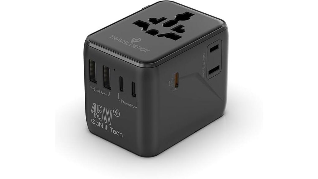 Universal Travel Adapters With Safety Fuses for Peace of Mind 7 gan 45w 7 in 1 adapter