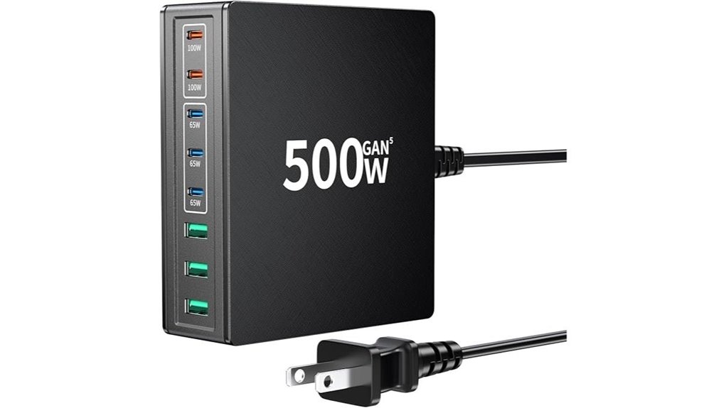 Top Wall Chargers with USBC Ports (GaN) Keep Devices Charged 3 gan 500w 8 port hub