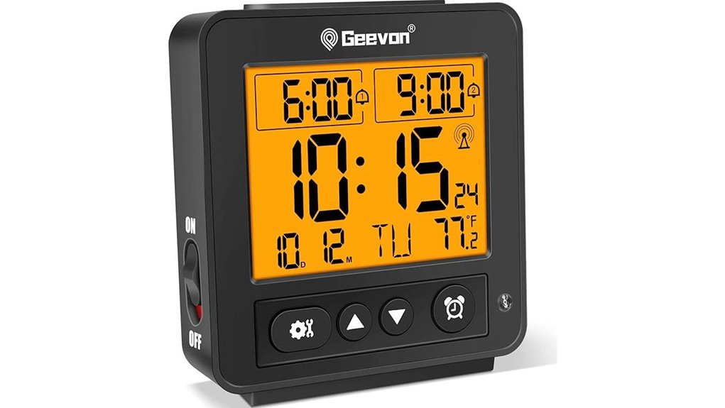 Best Loud and Simple Travel Alarm Clocks for On‑The‑Go 13 geevon atomic travel backlight