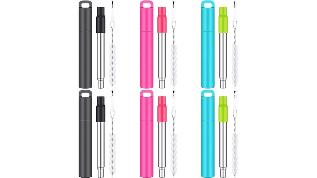 gejoy six pack metal straws
