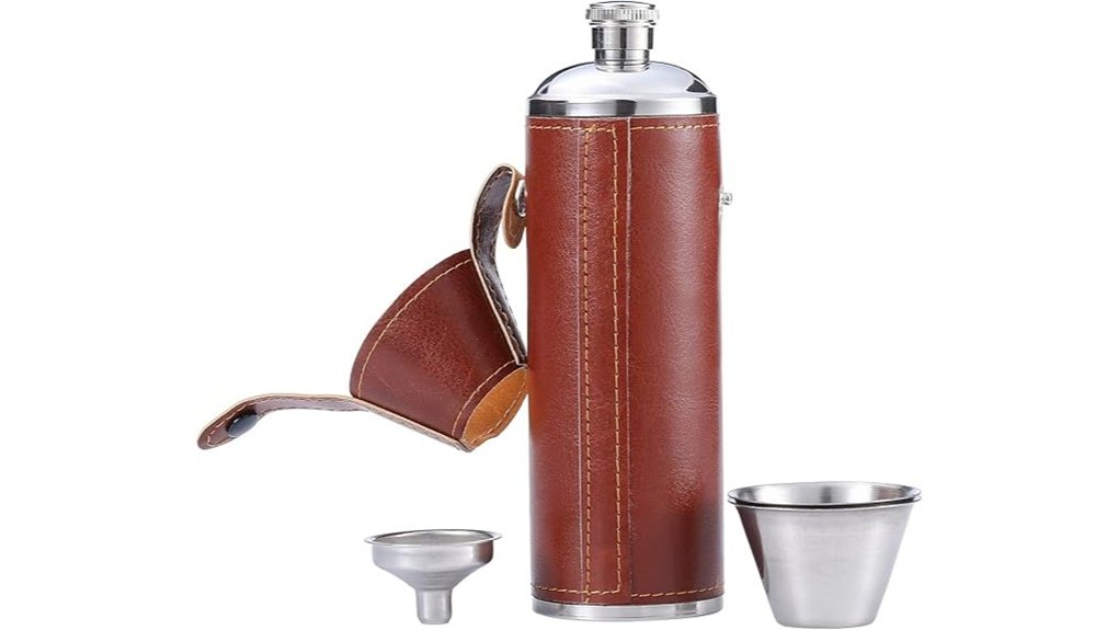 Top Travel Flasks (Hip Flasks for Spirits) That Keep Vodka Cool 11 gennissy 10oz leather flask