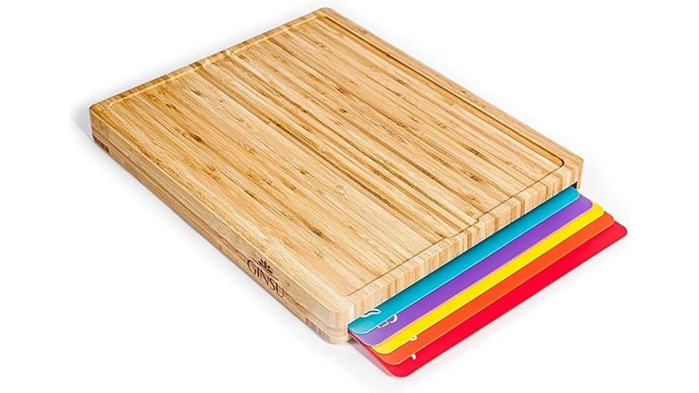 Best Cutting Board Set (Color-Coded) for Kitchen Organization 15 ginsu bamboo 6 color mats