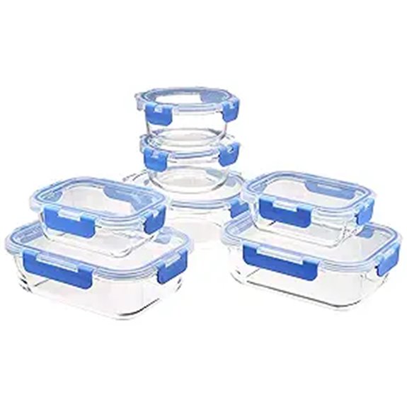 Glass Food Storage Containers Set for a Clever Kitchen 8 glass locking food containers
