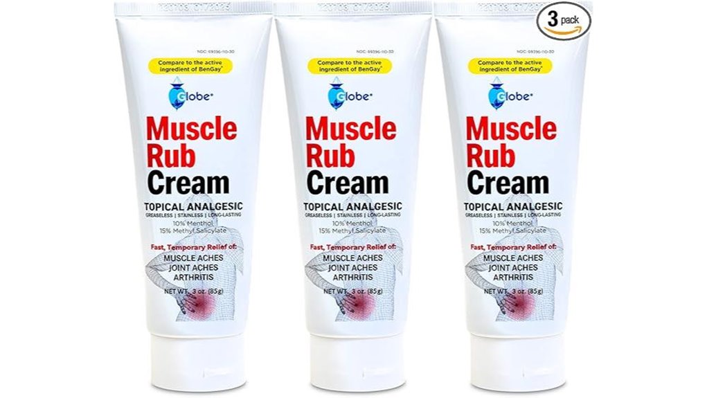 Best Travel-Size Muscle Rubs for Sore Legs (No Mess Sticks) 5 globe ultra strength 3 pack