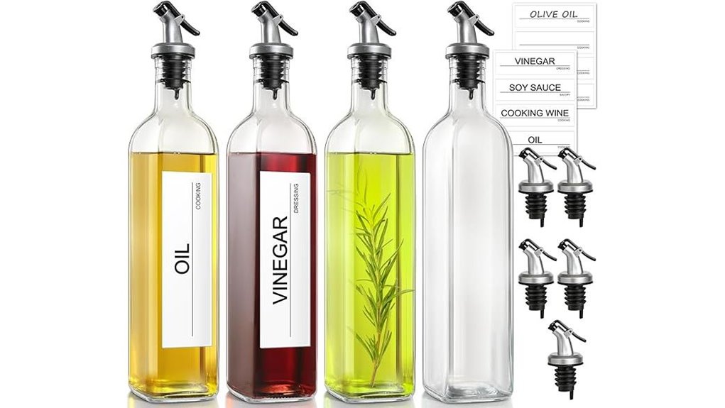 Best Refillable cooking oil bottle (spout) That Saves Waste 6 gmisun 4 pack olive oil