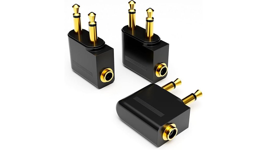 Best Airplane Headphone Adapters for Simple Travel Backups 4 gold 3 5mm airplane adapters