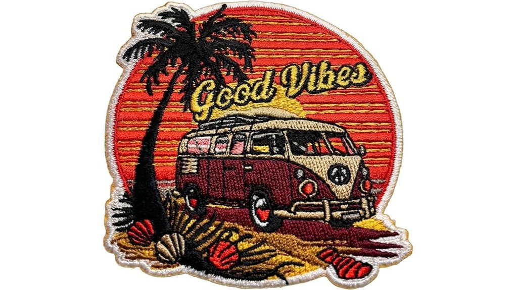 Iron-On Repair Patches for Travel (Nylon + Cotton) That Last 3 good vibes 3 inch iron on